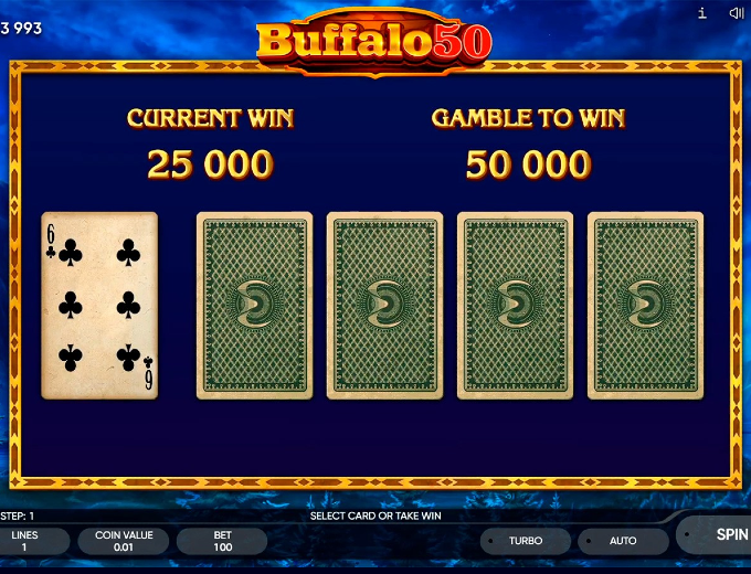 Buffalo 50 Gamble to Win bet and win 