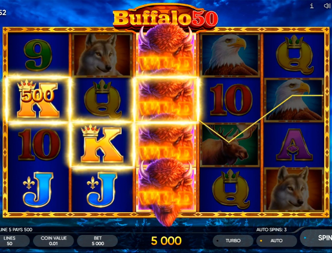 Buffalo 50 Wild Win bet and win 