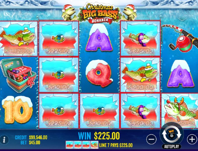 Christmas Big Bass Bonanza Fishing Bonus SpinaSlots 