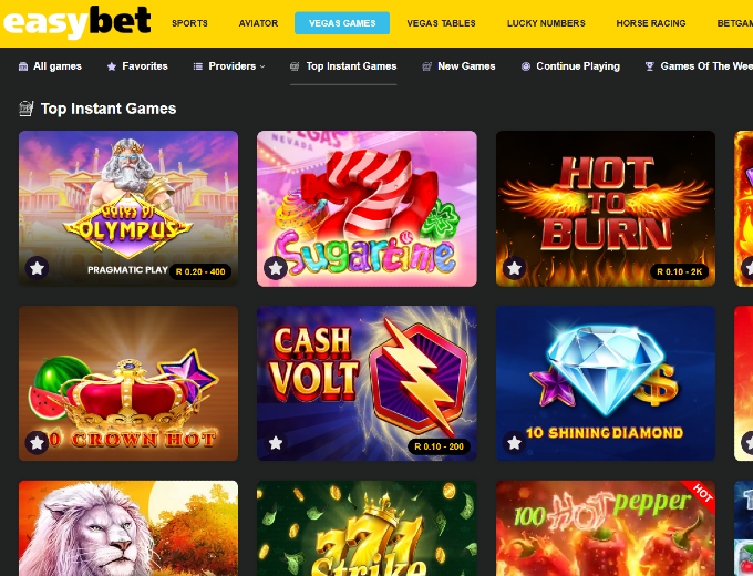 Easybet Top Instant Games SpinaSlots
