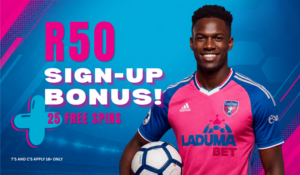 Laduma Bet Sign-Up Bonus – R50 Sports Bonus + 25 Free Spins