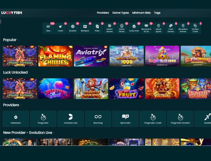 Lucky Fish Gaming Hub SpinaSlots 