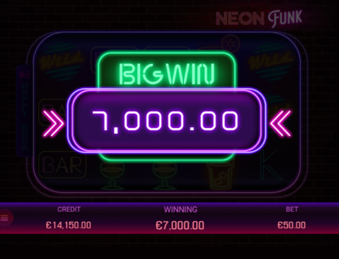 Neon Funk Winning Screen SpinaSlots