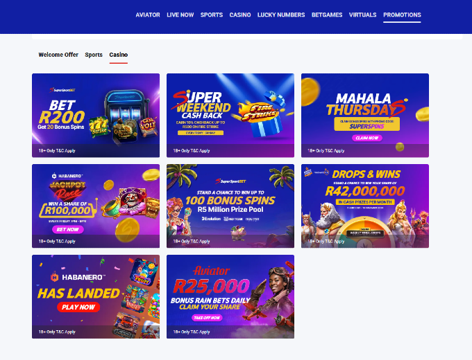 SuperSportBET Promotions SpinaSlots