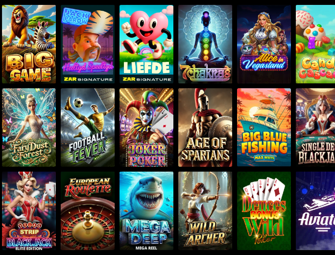 ZARbet Slots Page SpinaSlots