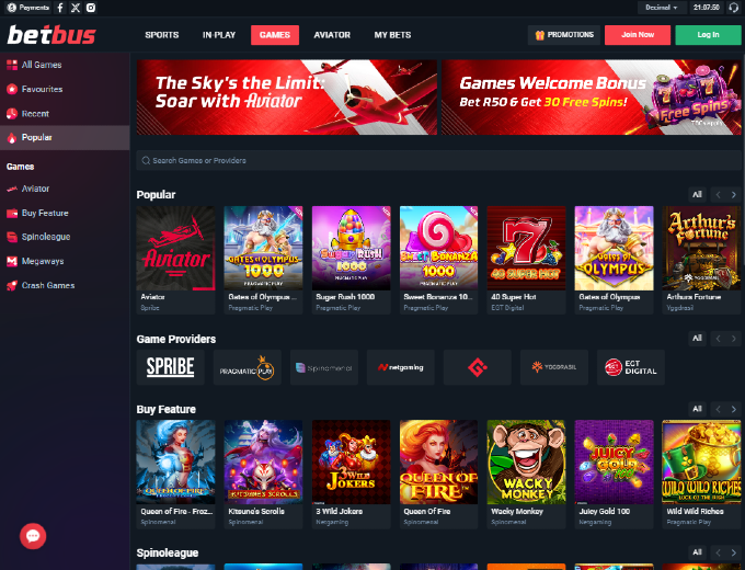 betbus games spinaslots