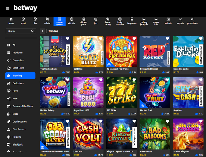 betway casino games page SpinaSlots 