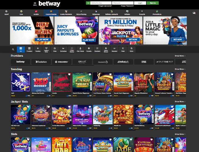 betway spina casino page